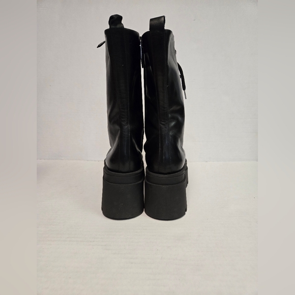 Nila & nila platform lace up woman's black boots size 40 combat grunge fall moto - Picture 5 of 17